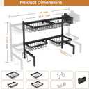 NestOrganix Over The Sink Dish Drying Rack, Dish Drying Rack for Kitchen, 4 Baskets
