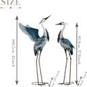 TERESA'S COLLECTIONS Garden Decor Blue Heron Metal Yard Art,38-42" Large Metal Cranes Sculptures & Statues Heron Decoy for Outdoor Indoor Decorations,Outside Patio,Pool, Lawn,Set of 2,Gift for Mom