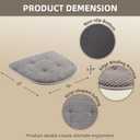 Memory Foam Chair Cushion, U-Shape 17" x 15" Tufted Non-Slip Back Seat Cushion for Dinning Room, Office, Kitchen, 4 Counts, Grey, 4Pcs