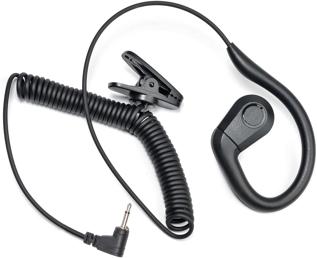 UAYESOK 2.5mm Receive/Listen Only Earpiece for Ham Radio Speaker Mic, Ear-Hook Sport Style, Police Officer Club Security Law Enforcement Shoulder Mic Headset