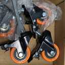 2 Inch Caster Wheels, Threaded Stem Casters Set of 4 Heavy Duty, 5/16"-18x1 (Screw Diameter 5/16", Stem Length 1"), Safety Dual Locking Industrial Castors, Wheels for Cart, Furniture