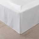 Queen Bed Skirt, Wrap Around Bed Skirt with Pleated Corner, 18 Inch Drop Pleated Bedskirts, Anti-Slip, Microfiber, White, 18'' Queen