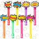 Hero Party Favors for Kids  24PCS POW BAM ZAP Bubble Wands, Great for Birthday Supplies, Piata Fillers, Goodie Bags & Classroom Rewards