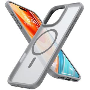 TORRAS Stronger Magnetic & Shockproof Only for iPhone 16 Pro Case, Military Grade Drop Protection, Compatible with MagSafe, for iPhone 16 Pro Case Slim, Hard PC Translucent Natural Titanium Grey 6.3”