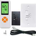 Fireplace Thermostat Remote Control Kit, for Millivolt Gas Valve & Electronic Ignition Systems, 65ft Range, LCD Display, ON/AUTO/Off Modes, Timer & Child Lock Function