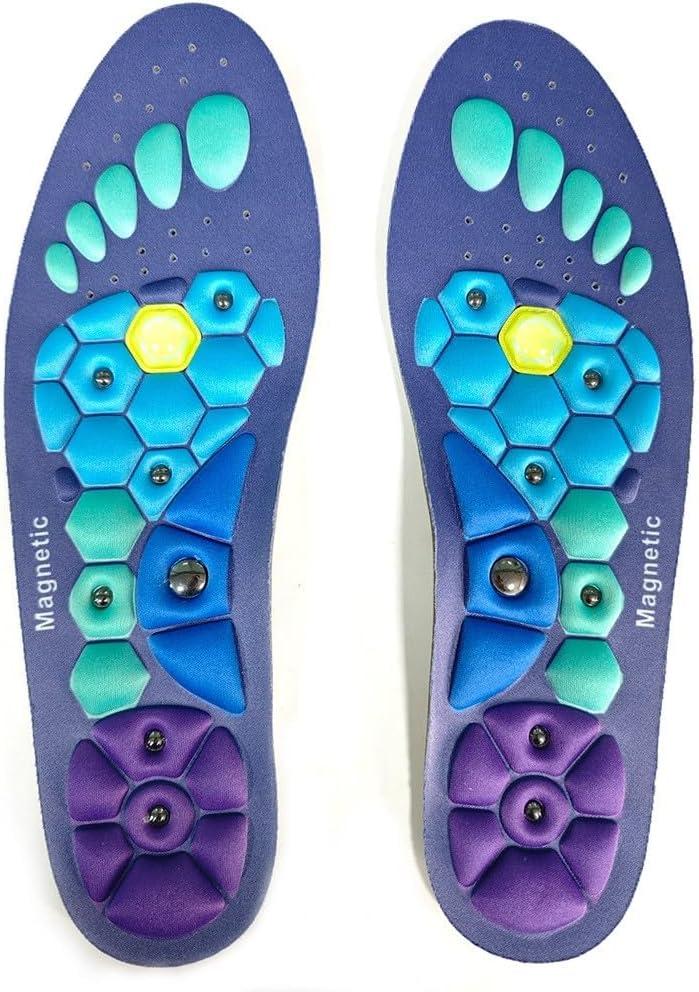 Men's and Women's Arch Support Acupressure Massage Insoles, Acupressure Massage Insoles Help Promote Blood Circulation and Relieve Fatigue in orthopedics, Work Massage Insoles (Blue, L)