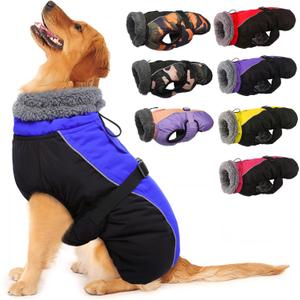 IECOii Extra Warm Dog Coat with Reflective Adjustable Buckle Fleece Turtleneck for Small to Extra Large Dogs in Cold Weather (Medium(Chest:16.5-20.9 in), Blue)