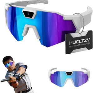 POV Glasses 4K Baseball Sunglasses Camera Smart Men Women Audio Video Action 2026 Upgrade Eyeglasses Running Style Meets Function Sports Cycling Hiking HD (Blue)