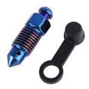 Stainless Steel M10x1 1.25 Brake Bleed Nipple Screw Bleeder Fitting (Burnt Blue, M10x1.25)