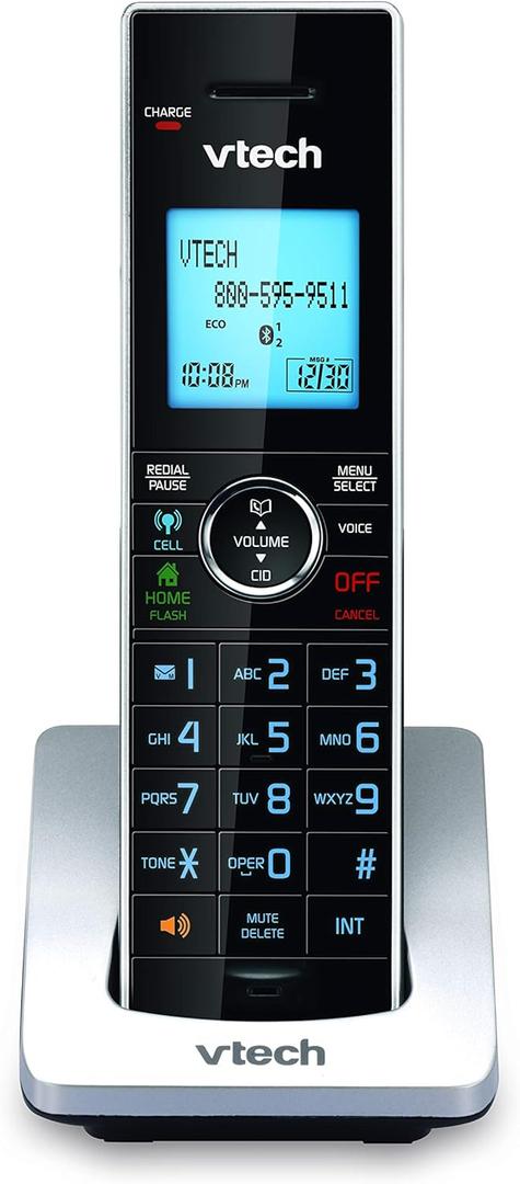 VTech DS67713 Connect to Cell, Cordless Phone with Answering Machine, DECT 6.0 Headset+2 Handset Intercom, Bluetooth, Caller ID/Call Waiting, Expandable System  Silver/Black