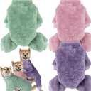 Reginary 3 Pieces Dog Pajamas Puppy Clothes Winter Coats Elastic Pajamas for Puppy Fluffy Jumpsuit Fleece Sweater for 4 Legs Dog Bodysuit(X-Small,Pink, Purple, Green)