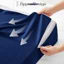 Horbaunal Navy Blue Bed Wedge Pillow Cover with Zipper Design, Wedge Pillowcase Protector with Side Pocket for Storage, 24" L x 24" W x 12" H (Pillow Not Include)