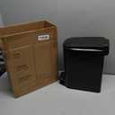 Cesun Small Bathroom Trash Can with Lid Soft Close, Step Pedal, 6 Liter / 1.6 Gallon Stainless Steel Garbage Can with Removable Inner Bucket, Anti-Fingerprint Finish (Matt Black)