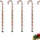 Christmas Candy Cane Glass Stir Sticks - 7.1" Cute Swizzle Stick for Coffee & Cocktails - Festive Red, Green& White Striped Design - Holiday Party Drink Mixers Essentials (5-Pack)
