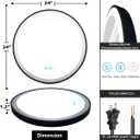 24 Inch Black Round Lighted Vanity Mirror with Lights Black Frame Round LED Mirror for Bathroom Wall Antifog 3Color Adjustable Brightness Frontlit 24" Black Framed Circle LED Light up Mirrors