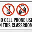 SmartSign "No Cell Phone Use in This Classroom" Sign | 12" x 18" Aluminum