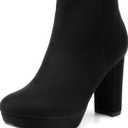 DREAM PAIRS Women's Stomp High Heel Ankle Boots, Size 8,5