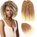 10 Inch Short Passion Twist Hair 8 Bundles Kinky Curly Crochet Hair for Black Women Curly Braiding Hair Crochet Braids Hair (8Bundles10 Inch, 27#/613#)