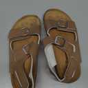 Torotto Toddler Kids Sandals Boys Girls Cork Footbed Sandals with Adjustable Buckle Casual Slides Open Toes Flat (2 Big Kid, Lhj385/Khaki)