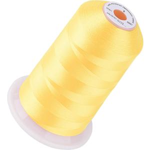 Simthread 5500Yds Embroidery Thread, 5000M High-Yardage 40WT 100% Polyester Thread  170+ Vivid Colors, High-Speed Rated  Compatible with Brother, Singer, Janome & More - Neon Yellow S123
