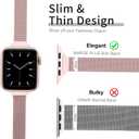 MARGE PLUS Slim Milanese Loop Compatible with Apple Watch Band for women 41mm 41mm 38mm 42mm 46mm 45mm 44mm, Stainless Steel Magnetic Mesh Strap work on iWatch Series 11 10 9 8 7 6 5 4 3 & SE 3 2 1