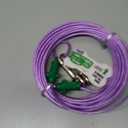 Petest Reflective Tie Out Cable with Crimp Cover for Heavy Dogs Up to 125 Pounds, 40 Feet (Green & Purple)