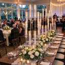 10PCS 8 Arm Clear Acrylic Candelabra Centerpieces for Wedding Tables