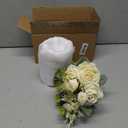 Fake Flowers with Vase, Artificial Flowers in Vase, Table Centerpieces for Dining Room, Silk Flower Arrangements Set, Living Room Bathroom Plants Decor, Dining Table Centerpieces (White)