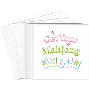 2 x 100pcs Mahjong Cocktail Napkins, 4.92x4.92in 2-Ply Paper Funny Cocktail Napkins with Mahjong Patterns for Asian-Themed Party Casual Gatherings Game Night Supplies