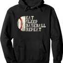 Eat Sleep Baseball Repeat Funny Baseball Player Sport Lovers Pullover Hoodie,Size M