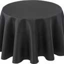 Biscaynebay Textured Fabric Round Tablecloths 60", Black Table Cloth Water Resistant Small Circle Folding Table Covers Linen Washable for Dining, Kitchen, Wedding and Parties etc