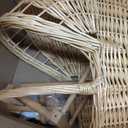 Vintage Woven Rattan Baby Carriage Basket Handcrafted Wicker Stroller for Baby Shower, Flower Girl Basket, Baby Things, Rustic Home Decor, Photography Props, Floral Arrangements (Large)