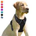 No Pull Dog Harness Front Clip Heavy Duty Reflective Easy Control Handle for Large Dog Walking(Black,S)