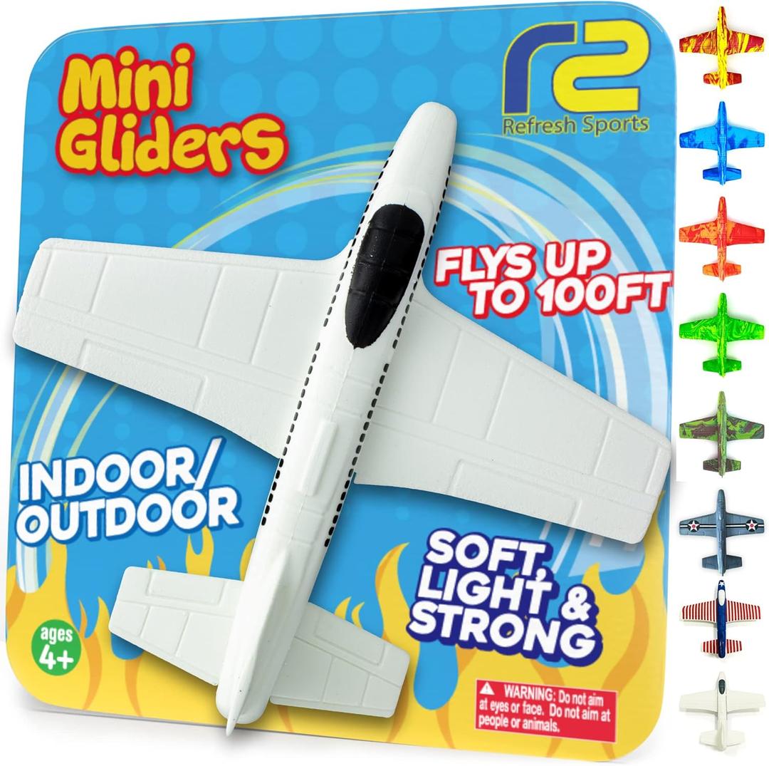 Airplane Toy Foam Glider: Airplane Toys For 3 Year Old & Airplanes For Kids 2-4 Toy Airplane For Boys&GirlsFoam Model Plane & Planes Air Plane Toy, Toddlers (White)