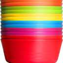 PLASKIDY Kids Plastic Bowls Set of 12, 10 Ounce Microwave Dishwasher Safe BPA Free Non Toxic Toddler Bowls 6 Bright Colors for Cereal, Soup, Snack, for Kids & Toddlers