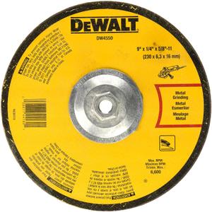 DEWALT DW4550 9-Inch by 1/4-Inch by 5/8-Inch-11 High Performance Fast Metal Grinding Wheel (One Size) Count of 7