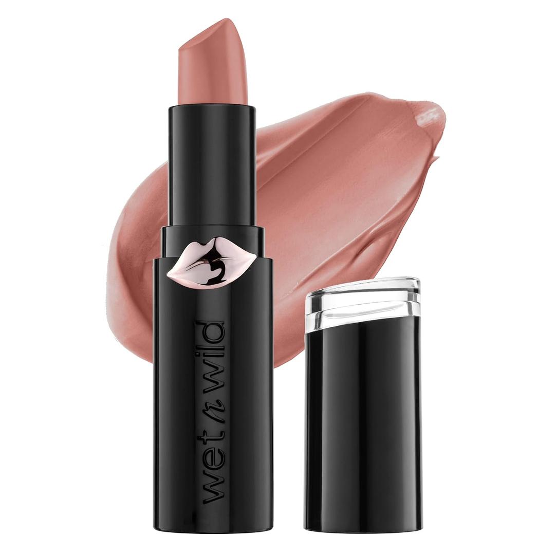 wet n wild Mega Last Matte Lip Color, Semi Matte Hyaluronic Acid Infused, Long Lasting Full Coverage for a Nourishing Pout, Cruelty-Free & Vegan - Bare it All
