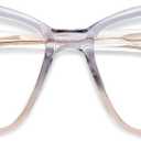 AMOMOMA Trendy TR90 Oversized Blue Light Reading Glasses Women,Stylish Square Cat Eye Glasses AM6031 1.75