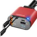 SUPERONE 【Upgraded】 Retractable Car Charger 4 in 1, Fast Car Phone Charger with Cord 2.6ft, USB C and Apple Car Charger Adapter, Compatible with iPhone 17/16/15/15 Pro Max/14/13/12/11, Galaxy, Pixel
