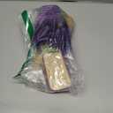 Women's Square Toe Heeled Sandals Low Block Chunky Heels Clear Mules Fluffy Feather Slip on Wedding Bridal Party Dress Shoes (Purple) 41