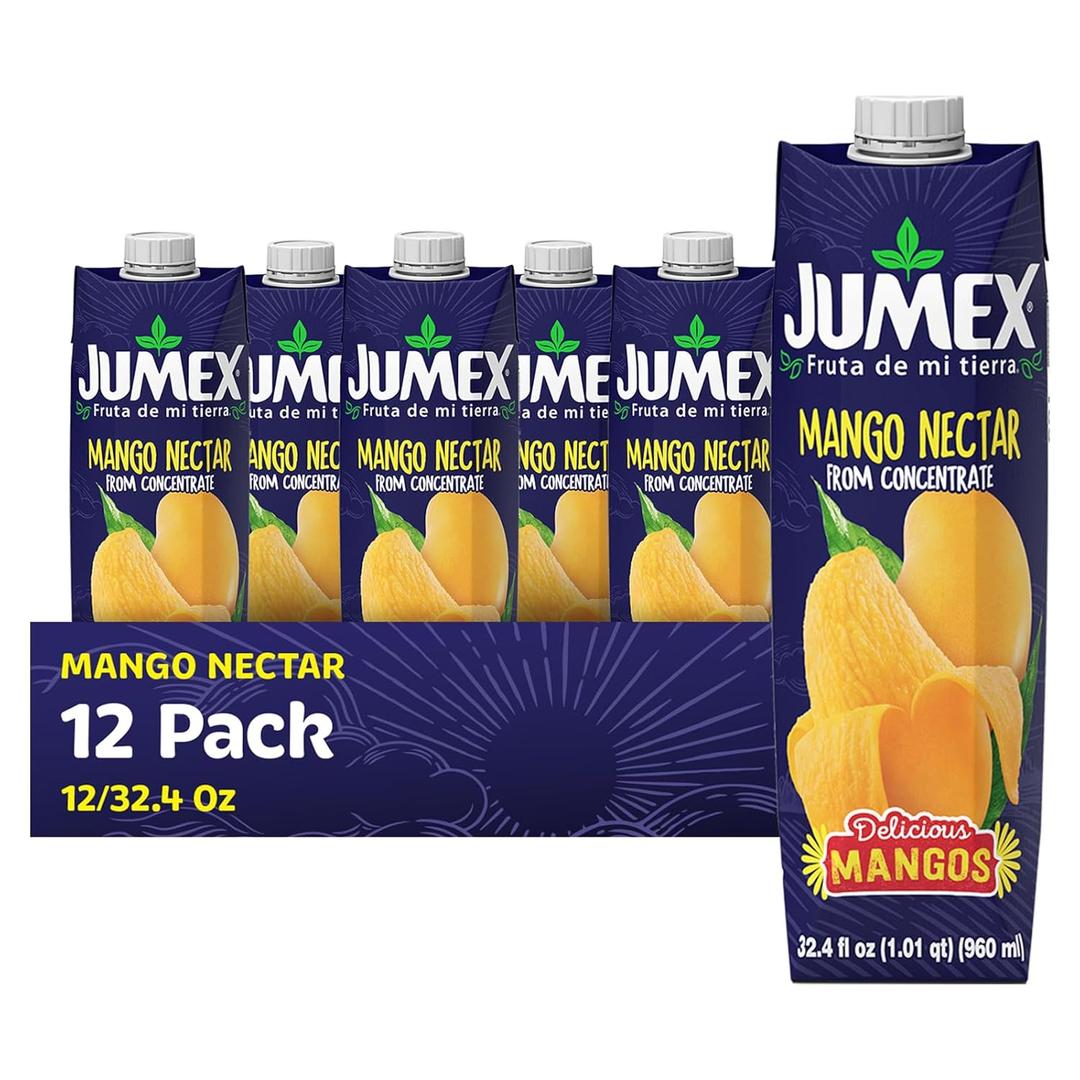 Jumex Mango Nectar - Mango Juice Nectar Made with Fresh Fruit Puree - Tropical Fruit Juice Concentrate for Smoothie Mix, Cocktail Mixers, Kids Drinks & Mexican Beverages - 32.4oz, 12 Pack Carton, Best By: SEP/21/2026