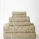 Modern Threads 6 Piece Jacquard/Solid Towel Set-Medallion Swirl Taupe (Standard)