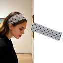 Grey Wide Headbands Black Polka Dot Headband Retro Design Elastic Head Bands Non Slip Fashion Hair Accessories Sports Yoga Head Wrap Polka Dots Headband for Women Girls Hair Supplies