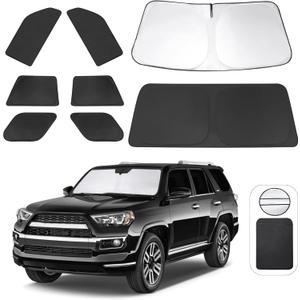 TINGLU Window Shades for Toyota 4Runner 2010-2024 Accessories Car Side Full Windows Rear Triangular Windshield Sun Shade Sun UV Rays & Privacy Protection for Camping,Napping,and Relaxing 8PCS