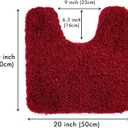 MIULEE Red Toilet Rugs U-ShapedSoft Absorbent Microfiber Bathroom Rugs Non Slip Quick Dry Fluffy Contour Bath Mats for Toilet Base Bathroom Floor, Machine Washable, 20x20 Inch