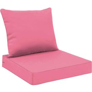 All Smiles Outdoor Chair Cushions for Patio Furniture Set of 60x60 Inch for Deep Seat Waterproof Fade Resistant Replacement Cushions with Removable Cover for Seat Yard Garden Deck Hot Pink