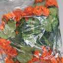 Fake Geraniums Artificial Flowers for Outdoors Fall Autumn Decoration, 6 Bundles Silk Geraniums UV Resistant Look Real Orange Faux Flowers Plants for Front Door Garden Planter Patio Balcony Yard Home