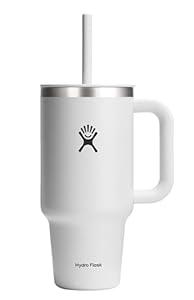 Hydro Flask 32 Oz Travel Tumbler with Handle, Lid and Straw - Insulated Stainless Steel in White