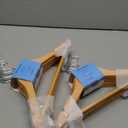 SONGMICS Kids Wooden Hangers 10 Pack, Solid Wood Baby Hangers, Children's Coat Hangers with Pants Bar, Shoulder Notches, Swivel Hooks, 12.6 x 7.5 Inches, Natural and Silver UCRW06NL