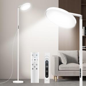 Floor Lamp for Living Room - 5 Color Temperatures, Ultra-Bright Full Spectrum Light, 360° Adjustable Standing Lamp - Modern Floor Lamp for Bedroom, Office & Reading